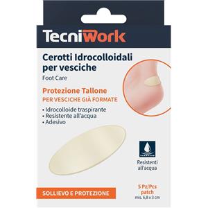 TECNIWORK Cerotti Idrocolloidali per Vesciche - 5 Pezzi, Sollievo per Piedi con Vesciche