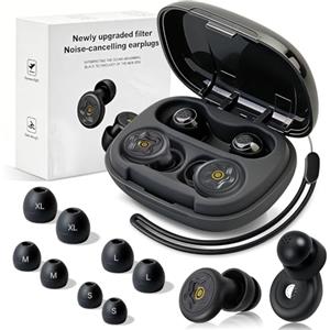Qhpbuy Tappi Orecchie Dormire, 50 dB Tappi per Orecchie Antirumore, Design Ergonomico Earplugs Gel Morbido, Lavabile e riutilizzabile 4 Paia Tappi Intercambiabili, per Chi Dorme di Lato per Viaggi Studio