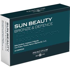 BIOS LINE Principium Sun Beauty - Integratore Alimentare per Protezione Pelle da Radicali Liberi e Fotoinvecchiamento con Polipodio, Rame, Vitamine B2, C, E, Beta-Carotene e Licopene - 60 Compresse