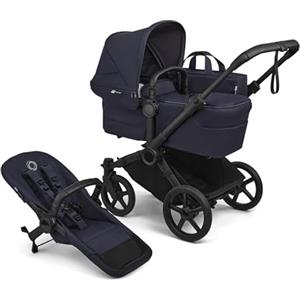 Bugaboo Donkey 6 Singolo, Passeggino Convertibile in Doppio e Gemellare | per Neonati e Bambini Piccoli, Doppio Spazio e cesta portaoggetti Laterale, Facile da Manovrare, Deep Indigo
