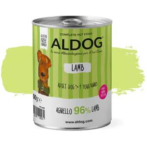 Aldog Paté Umido Monoproteico per Cani Adulti all'Agnello 400gr - Senza Cereali e Naturale