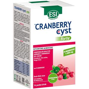 Esi Cranberry Cyst Forte - Integratore 16 Pocket Drink per Vie Urinarie e Drenaggio Liquidi