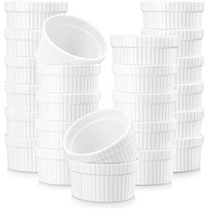Malacasa, Series, colore: Bianco avorio, pezzi 6,1 cm (6 cm) terrine in porcellana cinese Souffle in ceramica bianco crema pirofile (set di 24)