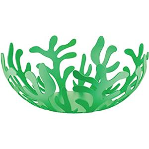 Alessi Fruttiera Mediterraneo Verde 25 cm - Design in Acciaio Ispirato ai Fondali Marini di Emma Silvestris