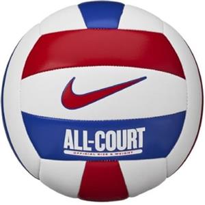 Nike All Court N.100.9072.124.05 - Palla da pallavolo deflated, in gomma e pelle sintetica, colore bianco/rosso universitario, taglia 5