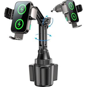 GuMosh Caricatore Wireless,15W Supporto per Telefono Auto con Ricarica Wireless,Caricabatterie Da Senza Fili,Doppia Bobina,Supporto Di Ricarica Per Auto Per Samsung Galaxy,i-Phone Series (T216)