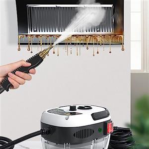 TiLeze Idropulitrice multifunzione ad alta temperatura e pressione, 2500 W, vapore ad alta temperatura 105°, con 3 spazzole e ugello curvo esteso per condizionatore, cappa aspirante, lavatrice