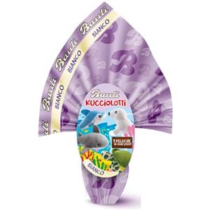 Generico BauIi Uovo Kucciolotti Cioccolato Bianco con Peluche Sorpresa 190g - Uovo di Pasqua BauIi Kucciolotti con Morbido Peluche all'Interno - Idea Regalo Pasqua Bambini Cioccolato Bianco Cremoso