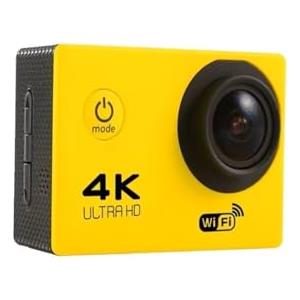 BJdfgE Ultra HD 4K Macchina Fotografica di Azione Originale 1080P/30FPS WiFi 170D Diving Subacquea Casco Impermeabile Vedio Telecomando Mini Sport cam(Yellow)