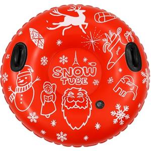 Frilla Slittino Gonfiabile da Neve per Bambini e Adulti, Slitta da Neve Tubo di Neve AntiGraffio, Antigelo, AntiGraffio, Ideale per Il Divertimento Invernale all'aperto | SNOWRIDER (Rosso)