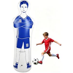 Leopacat Manichino Gonfiabile da Calcio,Manichino da Allenamento per Calcio,Manichino per Calcio Libero Portiere Tumbler per Sacco da Boxe, Colonna da Boxe, Sacchi di Sabbia per Calci 40x160 cm