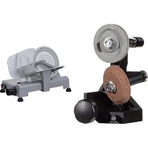 Rgv Lusso 195 Gl Affettatrice, Color Argento, Diametro 19.5 Cm 43X30X29.2Cm & 9168 Affilatoio Amovibile