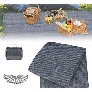 YARDIN Tappeto per tenda da campeggio, 250 x 400 cm, lavabile in lavatrice, antiscivolo, antimuffa, per camper, attività all'aperto, con borsa per il trasporto