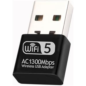 Wodgreat Chiavetta USB WLAN 1300 Mbps Adattatore WLAN Dual Band 2.4 GHz/5.8 GHz WLAN su PC Ricevitore Wireless WiFi Dongle per Desktop PC/Laptop supporta Windows 11/10/8.1/7/Vista Mac OS 10.9-10.15