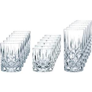 Nachtmann Noblesse Set di Tazze in Cristallo - 18 Pezzi con Bicchieri SOF, Whisky e Longdrink