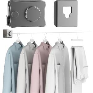 FOGARI Stendibiancheria Retrattile 5,1M Corde in Acciaio, Filo Stendibiancheria Retrattile per interni & esterni, Stendino da Bucato Riavvolgibile, Stendino da Parete per Balcone, Lavanderia, Appartamento