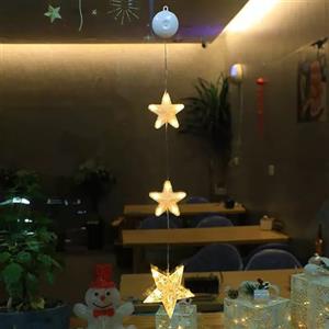 FREMON Lampada a Ventosa per Natale, 2 Pezzi Luci di Natale Finestra, Luci Natale LED Batteria con Stella, Led Luce a Sospensione per Decorazioni Natalizie, Feste