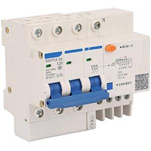 Keenso Interruttore automatico, protezione differenziale Interruttore automatico DZ47LE-32 3P + N C20 Interruttore automatico protezione corrente 400V 20A for casa, ufficio, impianti industriali
