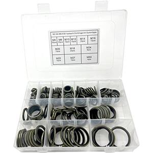 NICAVKIT 162pcs Olio Motore rondelle Compressione Tappo Scarico guarnizioni M6-M30 Diametro Esterno per Auto