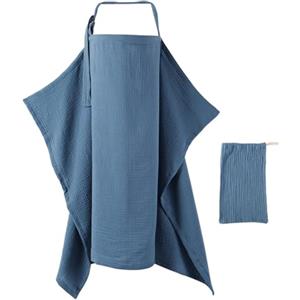 Dimoxii Telo da allattamento da viaggio, morbido mussola Nursing Cover con sacchetto di conservazione, traspirante, multiuso, per allattamento (blu notte)
