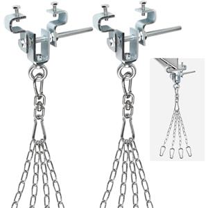 SUPAWAY 2 Pezzi Ganci per Travi a I - Montaggio per Sacco da Boxe - Staffa in Acciaio con Catena in Acciaio Inossidabile a 4 Fili - Per Appendere Sacchi da Pugilato - Muay Thai, Boxe, MMA