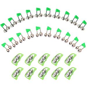 XSHAO 30 Pezzi Campane da Pesca, Campana Doppia Anello Clip Allarme morso Campana Attrezzatura da Pesca Allarme Esca Adatto per Pescatori Professionisti e Temporanei, Pesca Notturna