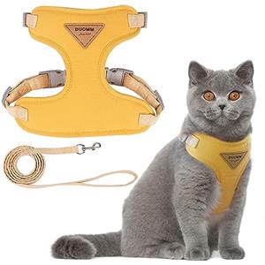 TOPBELIEF Imbracatura Per Cani In Rete Traspirante Set, Harnais de Gilet pour Animaux de Compagnie, Imbracature Per Gatti A Prova Di Fuga Regolabile, Per Imbracatura Per Piccoli Animali Domestic (Giallo) S