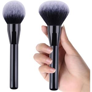 Ousuwo Set di 2 pennelli da trucco, grandi pennelli per cipria con teste rotonde e affusolate, setole sintetiche morbide per una finitura impeccabile, grandi pennelli per cipria per trucco viso