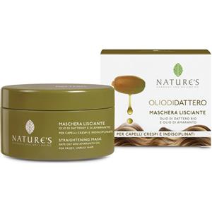 Nature's Olio di Dattero Maschera Lisciante 200 ml - Nutriente per Capelli Crespi e Ribelli con Olio di Amaranto