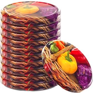 KADAX Coperchio a vite fi82 mm x 10 pz, set di coperchi twist-off in metallo, coperchi di ricambio per barattoli da conserva, con 6 denti di chiusura per vasetti e barattoli (cesto di verdura)