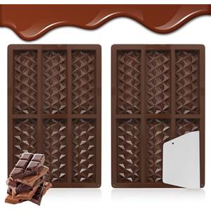 Luabue 2 Pezzi Stampi in Silicone Stampo per Cioccolato in Silicone Stampi per Alimenti Antiaderenti, per Fatti in Casa Praline, Caramelle, Cioccolato, Torta