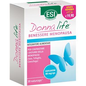 ESI Donna Life Menopausa - Integratore con Isoflavoni, Magnesio e Vitamina B6 per il Benessere durante la Menopausa