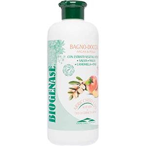 BIODERM BIODERMOCOSMETICI Biogenase Bagnodoccia Argan e Pesca Bagnoschiuma Addolcente Senza Parabeni 500 ML - Bagnoschiuma Delicato - Docciaschiuma Naturale per l'Igiene del Corpo - Lascia la Pelle Liscia e Morbida