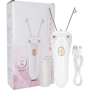 Lwuey Epilatore Per Rimozione Viso a Filo, Elettrico Delle Donne Ricaricabile Automaticamente Senza Fili Cotone Signore Rasoio per Femminile Facciale Gambe Braccia Massaggiatore Bellezza Braccio