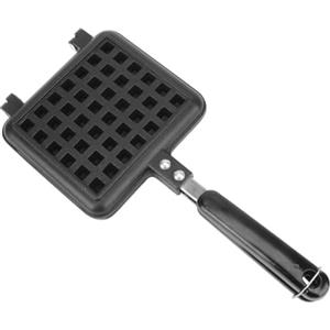 ZiStarlilife Padella per waffle a gas rotativa belga, antiaderente, in alluminio pressofuso, per fornelli a gas e fornelli a induzione (cialda a una testa)