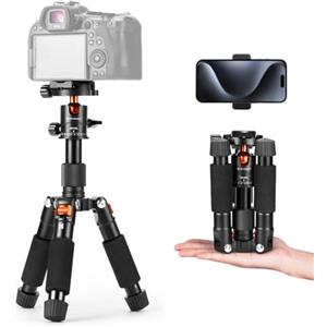 K&F CONCEPT Mini treppiede da tavolo portatile, Treppiede compatto per fotocamera e smartphone in alluminio da 52 cm con testa a sfera a 360°, Piastra rapida da 1/4" per DSLR ecc, capacità di 6 kg