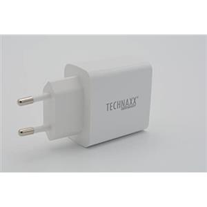 Technaxx Caricatore USB 18W QC 3.0 - Adattatore USB-A Ricarica Rapida per Smartphone, Tablet e dispositivi USB - Design Compatto da Viaggio - Bianco - Modello TX-197
