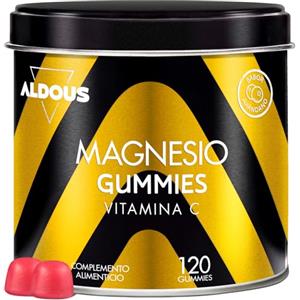 Aldous Bio Magnesio Caramelle Gommose 1340 mg + Vitamina C 45 mg per Dose Giornaliera - 120 Caramelle Gommose - Magnesio Puro 225 mg - Integratore Stanchezza e Affatticamento - Sapore Naturale Mirtillo - ALDOUS