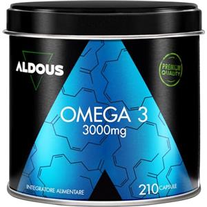 Aldous Bio Omega 3 Olio di Pesce - 3000mg Dose Alto Dosaggio - Acidi Grassi Essenziali EPA e DHA - 210 Olio di Pesce Capsule - Integratore Occhi, Cuore, Cervello - Integratore Omega 3 - Fish Oil - ALDOUS