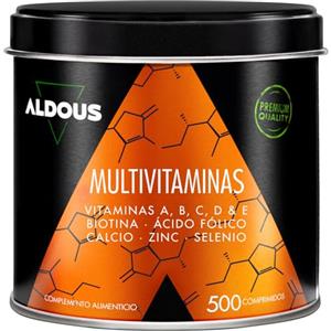 Aldous Bio Multivitaminico Completo - 500 compresse - + 1 anno - Difese Immunitarie, Integratori Stanchezza -Vitamina C, D, E, A, Vitamine del gruppo B, Biotina, Acido folico, Calcio, Zinco, Selenio - ALDOUS