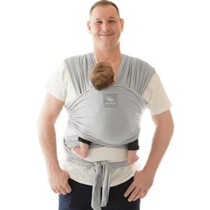 manduca Sling - Fasciatoio Neonato - Marsupio Elastico e per neonati dalla nascita fino a 15 kg - Puro cotone biologico - Certificato GOTS, Grigio Chiaro