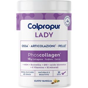 Colpropur Lady - Integratore di Collagene Idrolizzato con Vitamine e Minerali per Ossa e Pelle - 332,5 g