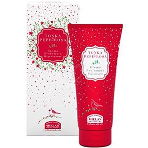 Helan, Tonka & Pepe Rosa, Crema Corpo Idratante Pelle Secca, Vellutante Effetto Seta, con Estratti di Ginkgo Biloba, Tè Verde e Vitamina E - Crema Corpo Profumata per Pelle Morbida 200ml Made in Italy