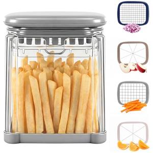 Staranry 4 in 1 Mandolina per Verdure, Taglia Affetta Verdure Multifunzione con 4 Lame in Acciaio Inox, Taglia Patate a Bastoncino, Taglia Verdures Mandolina per Patata e Cetriolo, Cipolla, Carota