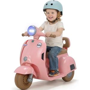 MAMIZO Moto Elettrica per Bambini 6V, Moto Giocattolo Cavalcabile a 3 ruote, Avanti e Indietro, con schienale, Fari, USB, Pedali, Musica, 72x56x37 cm, 2 km/h, max 20 kg, per bambini 3-6 anni, Rosa