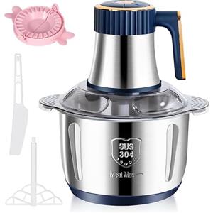 UIOEEJY Tritatutto Elettrico 500W Mini Tritacarne Elettrico 5L Tritatutto Aglio Elettrico Multifunzione con 5 Velocità e 6 Lame in Acciaio Inox per Carne, Verdure Frutta
