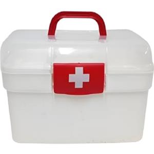 COSE DA CASA Cassetta pronto soccorso medica Porta Medicine con Maniglia e Scomparto Contenitore Organizzatore per Medicinali Misure: 26x16x18 cm