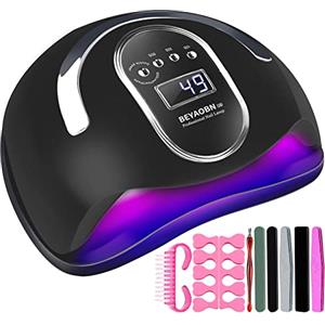 ZPQAODI Lampada UV LED Lampada Unghie 168W Professionale, 4 Timer con 10s/30s/60s/99s, Fornetto per Manicure/Pedicure Permanente Smalto Semipermanente, Display LED Automatico Sensore