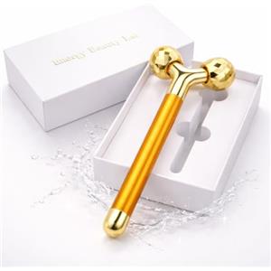 MM Infinity Love Massaggiatore a vibrazione 3D per viso e corpo - Rullo di sollevamento dorato per la rassodamento della pelle, il rilassamento muscolare, il massaggio del collo, del collo e della schiena, SPA