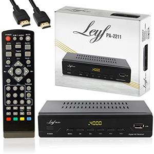 LEYF PA-2211 Decoder DVB-T2 Full HD 1080p Ricevitori Digitale Terrestre (HDTV, DVB-T/T2, Scart, USB) H.265 + Cavo HD.